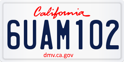 CA license plate 6UAM102