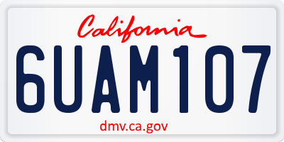CA license plate 6UAM107