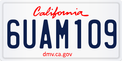 CA license plate 6UAM109