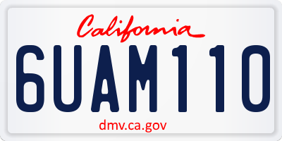 CA license plate 6UAM110