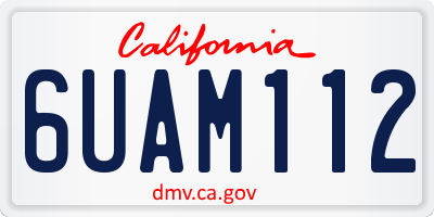 CA license plate 6UAM112