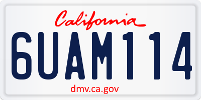 CA license plate 6UAM114