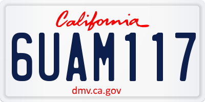 CA license plate 6UAM117