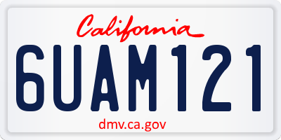 CA license plate 6UAM121