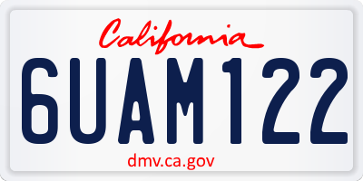 CA license plate 6UAM122