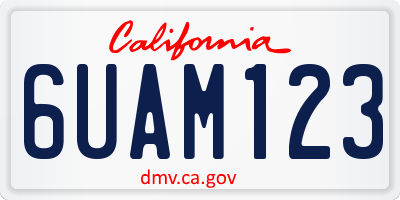 CA license plate 6UAM123