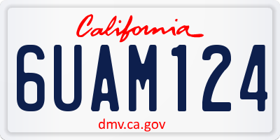 CA license plate 6UAM124