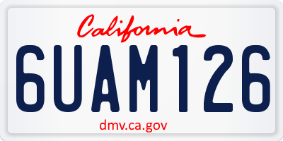 CA license plate 6UAM126