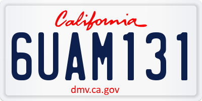 CA license plate 6UAM131