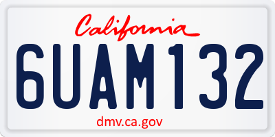 CA license plate 6UAM132