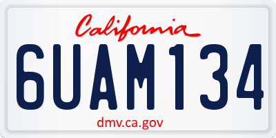 CA license plate 6UAM134