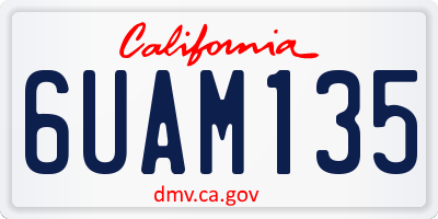 CA license plate 6UAM135