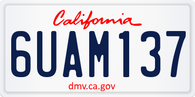 CA license plate 6UAM137