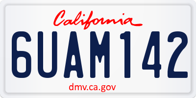 CA license plate 6UAM142
