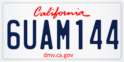 CA license plate 6UAM144