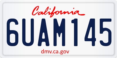 CA license plate 6UAM145
