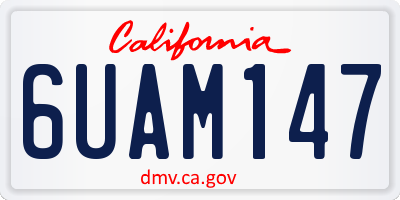 CA license plate 6UAM147
