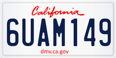 CA license plate 6UAM149