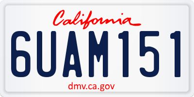 CA license plate 6UAM151