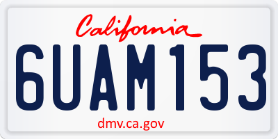 CA license plate 6UAM153