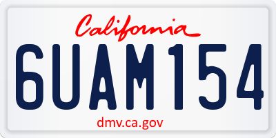 CA license plate 6UAM154