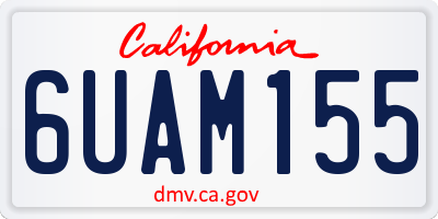 CA license plate 6UAM155