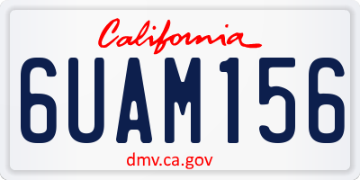 CA license plate 6UAM156