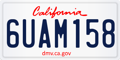 CA license plate 6UAM158