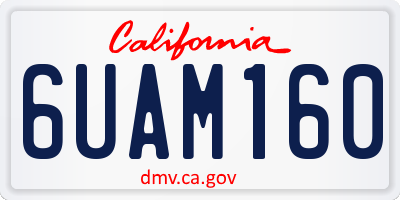 CA license plate 6UAM160