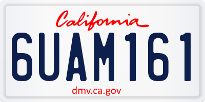 CA license plate 6UAM161
