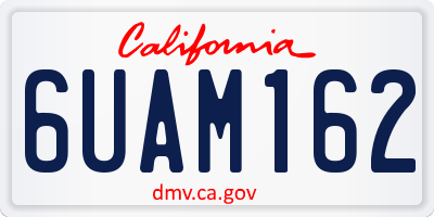 CA license plate 6UAM162