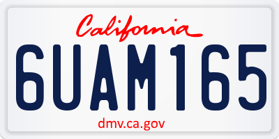 CA license plate 6UAM165