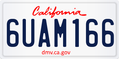 CA license plate 6UAM166