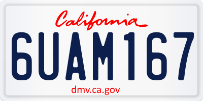 CA license plate 6UAM167