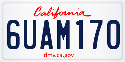 CA license plate 6UAM170