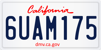 CA license plate 6UAM175