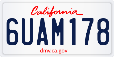 CA license plate 6UAM178