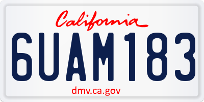 CA license plate 6UAM183