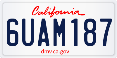CA license plate 6UAM187