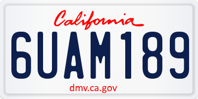 CA license plate 6UAM189