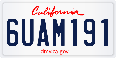 CA license plate 6UAM191