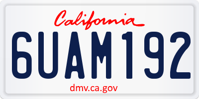 CA license plate 6UAM192