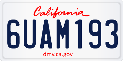 CA license plate 6UAM193
