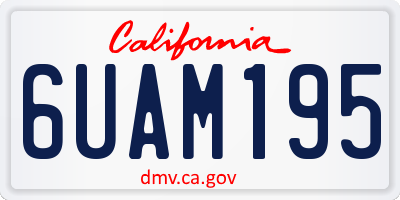 CA license plate 6UAM195