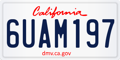 CA license plate 6UAM197