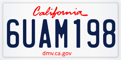 CA license plate 6UAM198