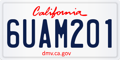 CA license plate 6UAM201