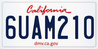 CA license plate 6UAM210
