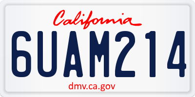 CA license plate 6UAM214