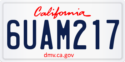 CA license plate 6UAM217